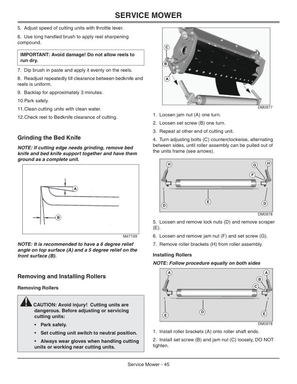 John Deere 1203 Large Reel Mower Operator’s Manual (OMDMU210516) Workshop Guide