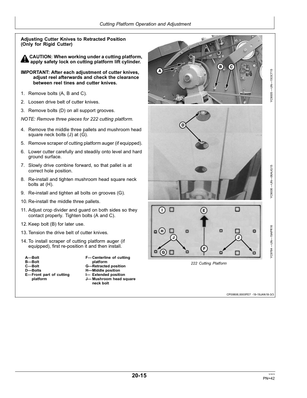 John Deere 222F, 222R Cutting Platform Operator’s Manual (OMDX14353) Workshop Guide