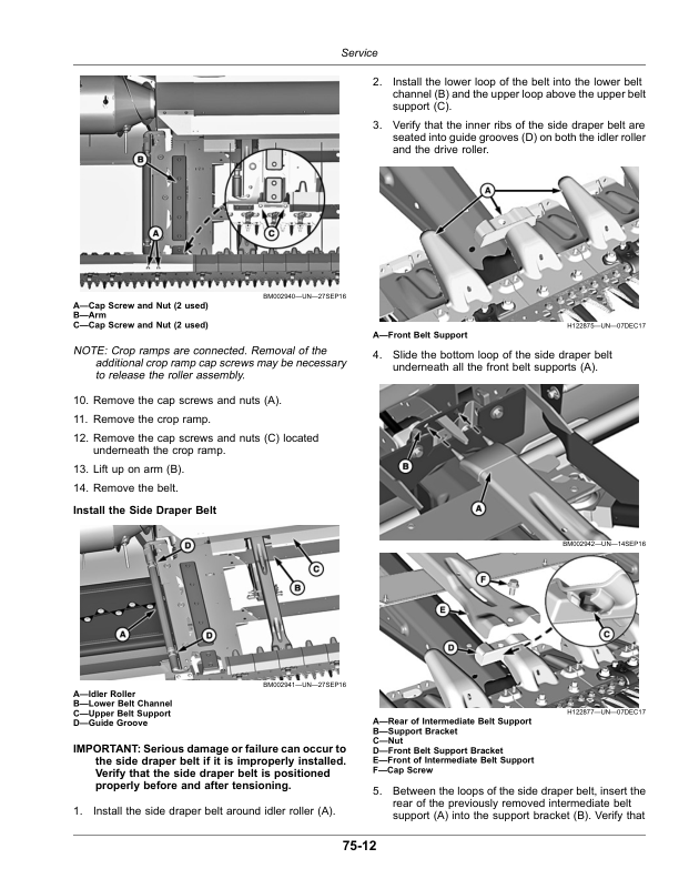 John Deere RD30F, RD35F, RD40F, RD45F Flexible Drapers (820001-825000) (North American) Operator’s Manual (OMDXE10039) Workshop Guide