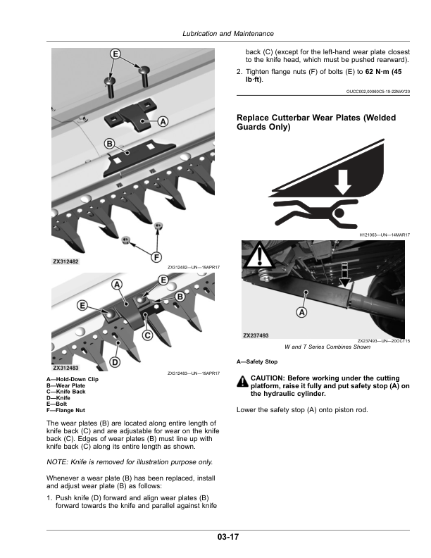 John Deere 616R, 618R, 620R, 622R, 625R, 630R, 635R Cutting Platforms (Europe) Operator’s Manual (OMDXE10126) Workshop Guide
