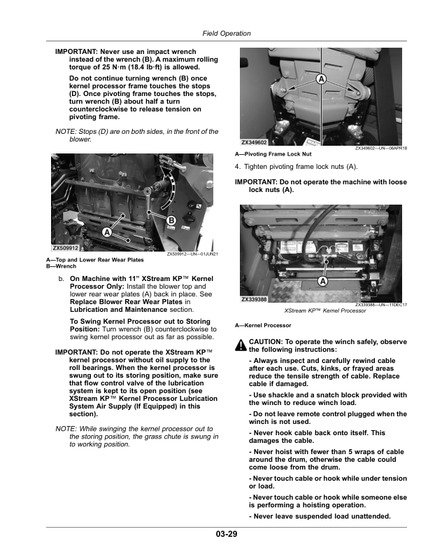 John Deere 9500, 9600, 9700 Self-Propelled Forage Harvesters (623000-) (North American) Operator’s Manual (OMDXE10772) Workshop Guide
