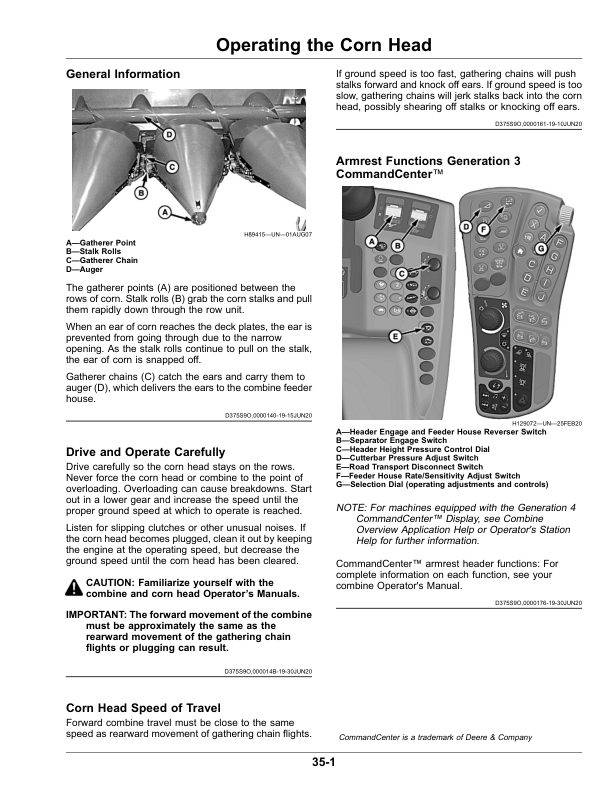 John Deere C12F, C16F, C18F Folding Corn Heads (820001-) (North American) Operator’s Manual (OMDXE11151) Workshop Guide