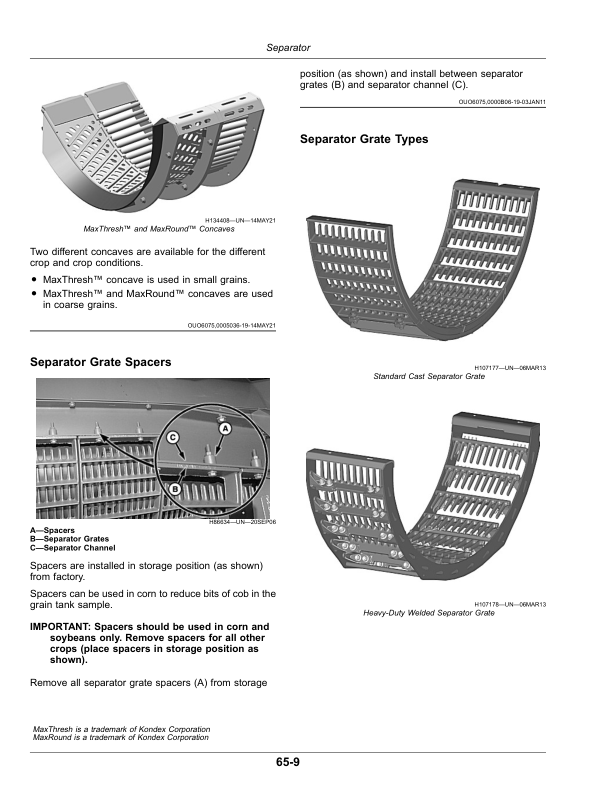 John Deere S760, S770, S780, S790 Combines (820001-) (Export Edition) Operator’s Manual (OMDXE11177) Workshop Guide