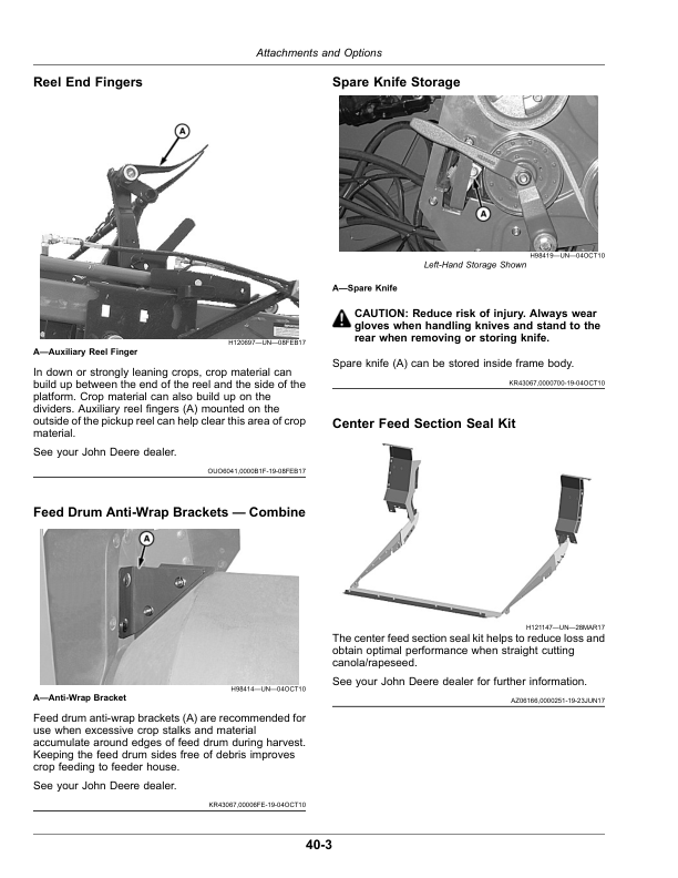 John Deere 725D, 730D, 735D, 740D Draper Platforms (825001-) (Export Edition) Operator’s Manual (OMDXE11860) Workshop Guide
