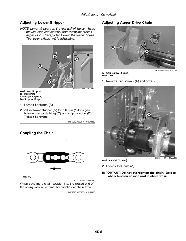 John Deere C6R, C8R, C12R, C16R, C18R Rigid Corn Heads (North American) (830001-) Operator’s Manual (OMDXE13137) Workshop Guide