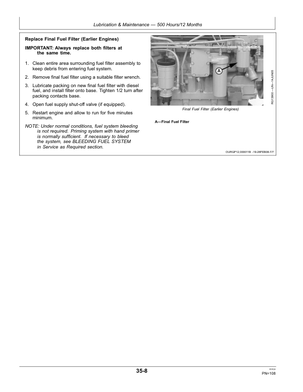 John Deere 13.5 L OEM Diesel Engine (PowerTech/PowerTech Plus) Operator’s Manual (OMDZ114317) Workshop Guide