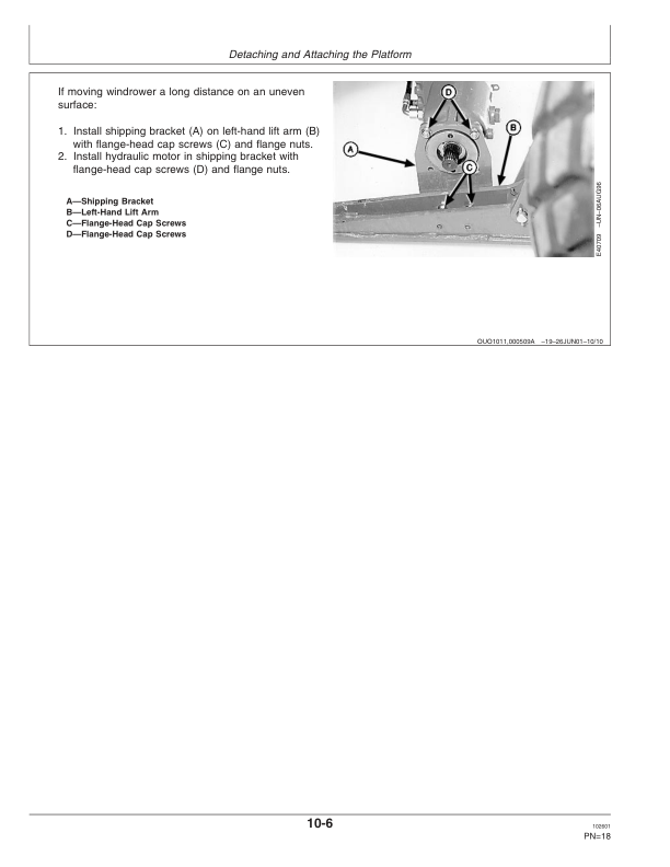 John Deere 895 Specialty Crop Auger Platform Operator’s Manual (OME125377) Workshop Guide