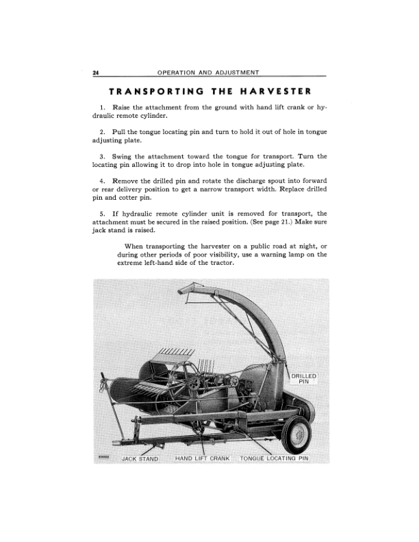 John Deere No. 8 Forage Harvester Operator’s Manual (OME29857) Workshop Guide