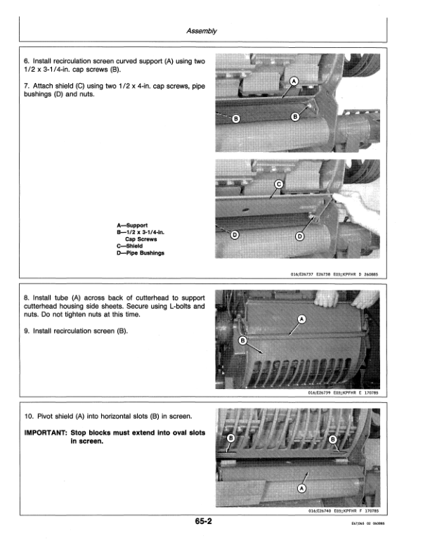 John Deere Kernel Processor For Self-Propelled Forage Harvesters Operator’s Manual (OME76112) Workshop Guide