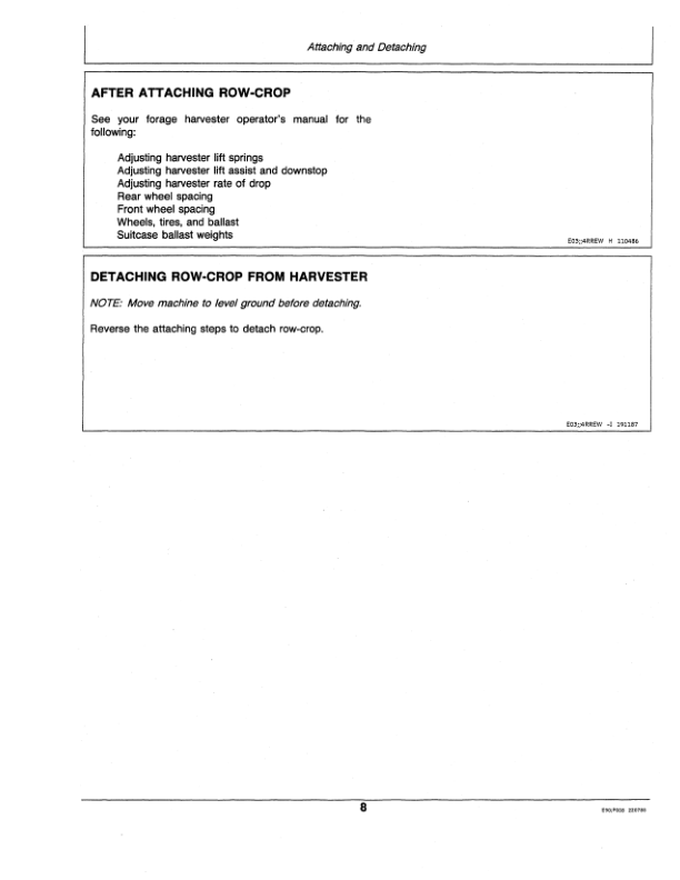 John Deere Row Crop (4-Row) Operator’s Manual (OME77078) Workshop Guide