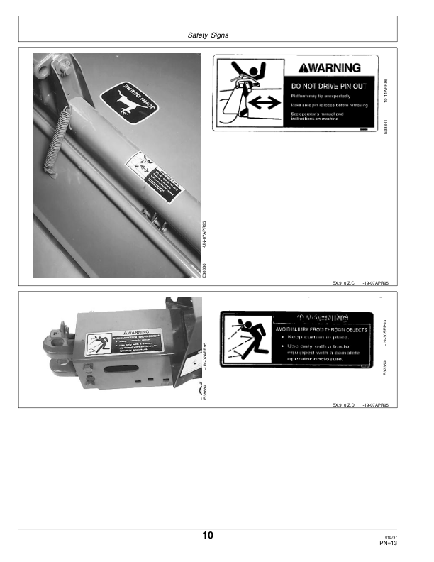 John Deere 910 Rotary Impeller Mower Conditioner (100801-) Operator’s Manual (OME85383) Workshop Guide
