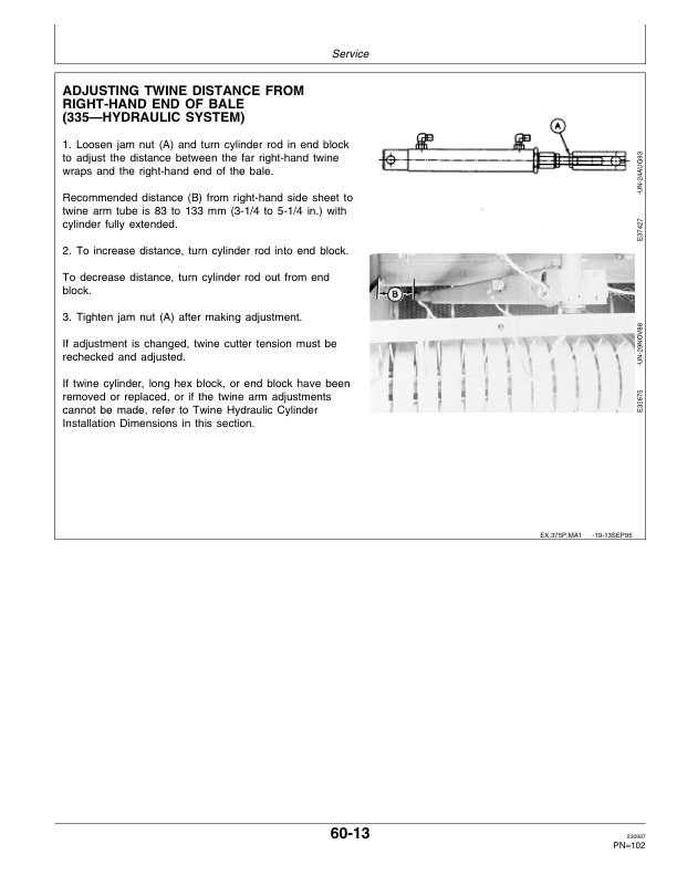 John Deere 335, 375 Round Baler Operator’s Manual (OME87608) Workshop Guide