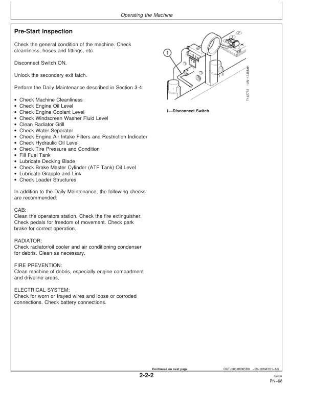 John Deere 1010B Forwarders Operator’s Manuals (OMF062545) Workshop Guide