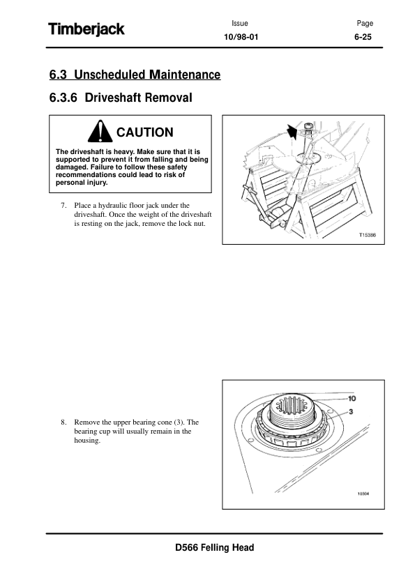 John Deere D566 Felling Heads Operator’s Manuals (OMF288075) Workshop Guide