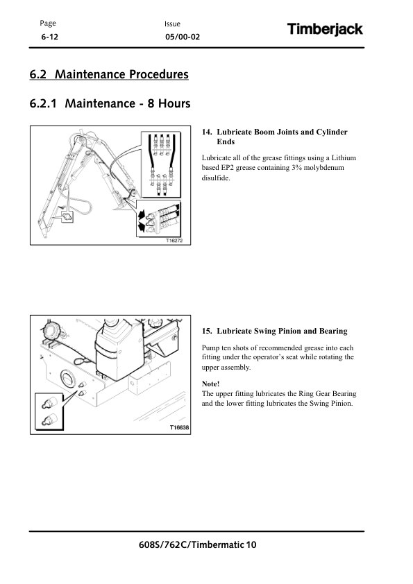 John Deere 608S, 762C Tracked Harvesters Operator’s Manuals (OMF294625) Workshop Guide