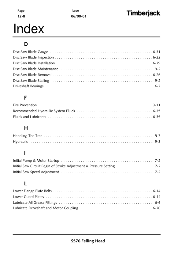 John Deere S576 Felling Heads Operator’s Manuals (OMF294946) Workshop Guide