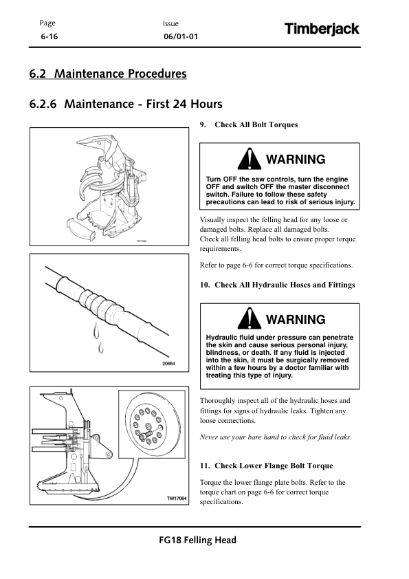 John Deere FG18 Felling Heads Operator’s Manuals (OMF382266) Workshop Guide