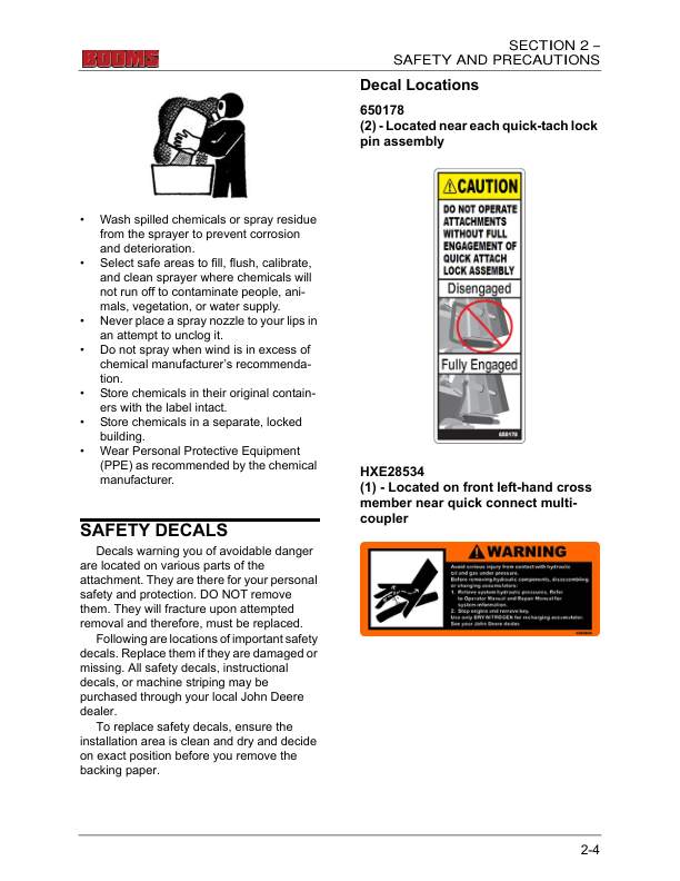 John Deere Hagie 204SP Detasseler (020001-020500) (Worldwide Edition) Operator’s Manual (OMFA493732) Workshop Guide