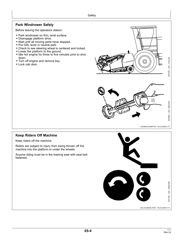 John Deere W110, W150 (S.N. 390001-) Self-Propelled Windrower Operator’s Manual (OMFH318462) Workshop Guide
