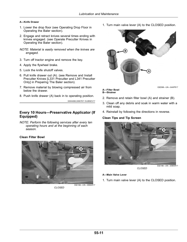 John Deere L331, L331 Precutter, L341, L341 Precutter Large Square Balers (000000-459999) (Export Edition) Operator’s Manual (OMFH331078) Workshop Guide