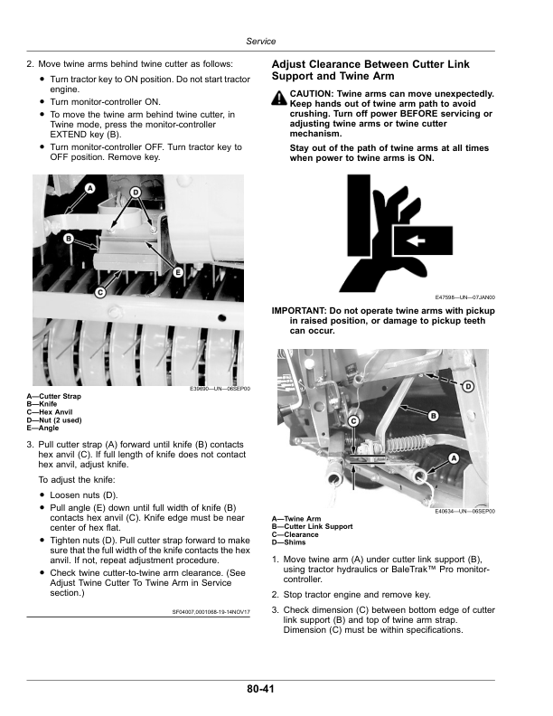 John Deere 440E Round Baler Operator’s Manual (OMFH331604) Workshop Guide