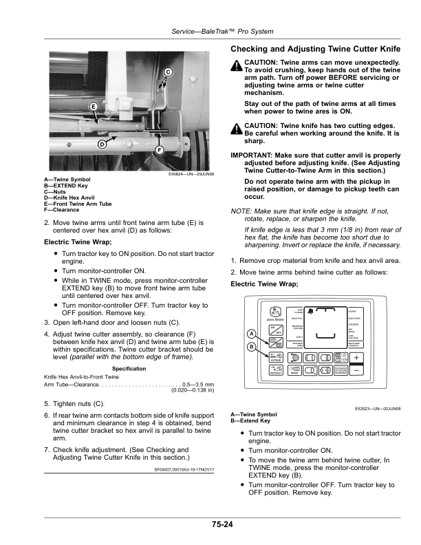 John Deere 450E Round Balers Operator’s Manual (OMFH337153) Workshop Guide