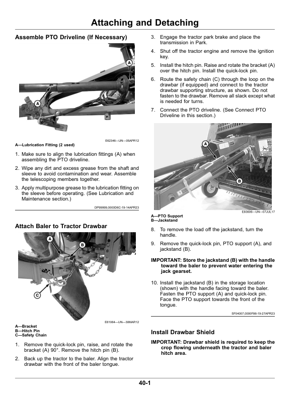 John Deere 451M, 451R, 551M Round Balers (North American) Operator’s Manual (OMFH348249) Workshop Guide