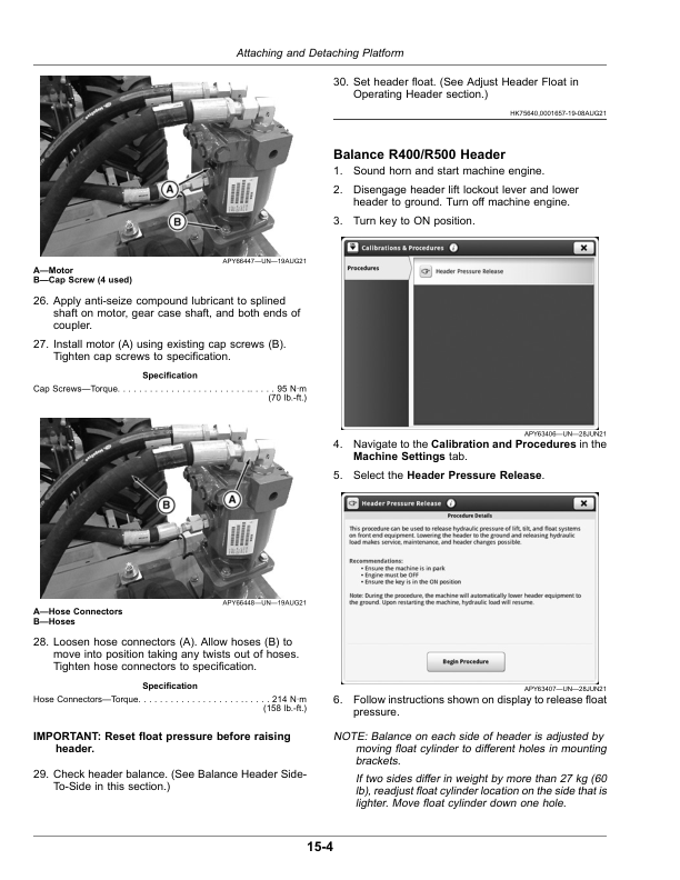 John Deere R500 Rotary Platform (490000-) (North American) Operator’s Manual (OMFH348429) Workshop Guide