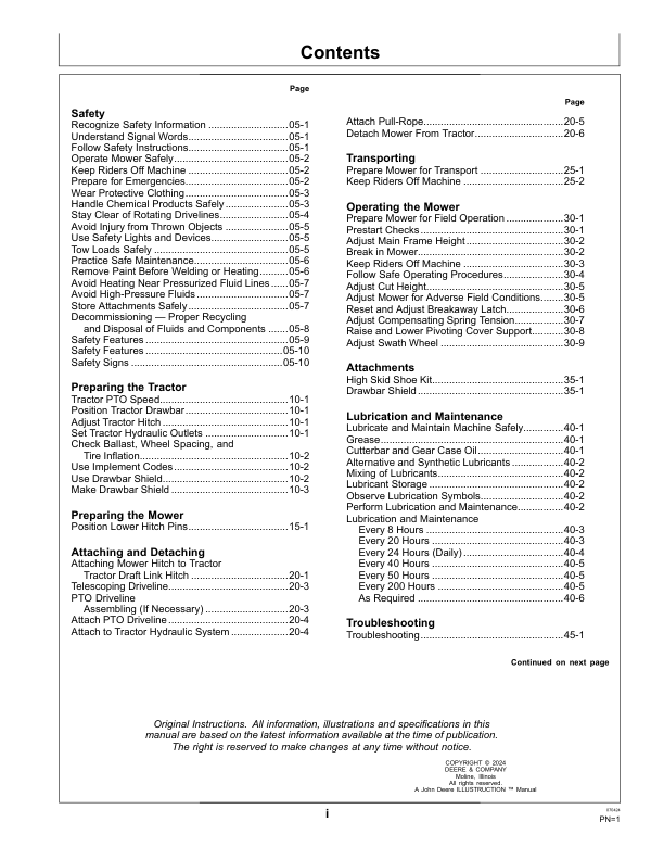 John Deere R160, R200 Rotary Disk Mowers (Serial No. 505447-) North America Operator’s Manual (OMFH354429) Workshop Guide