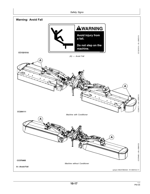 John Deere R870R, R950R, R990R Mower-Conditioners, R990M Mower Operator’s Manual (OMFH355704) Workshop Guide