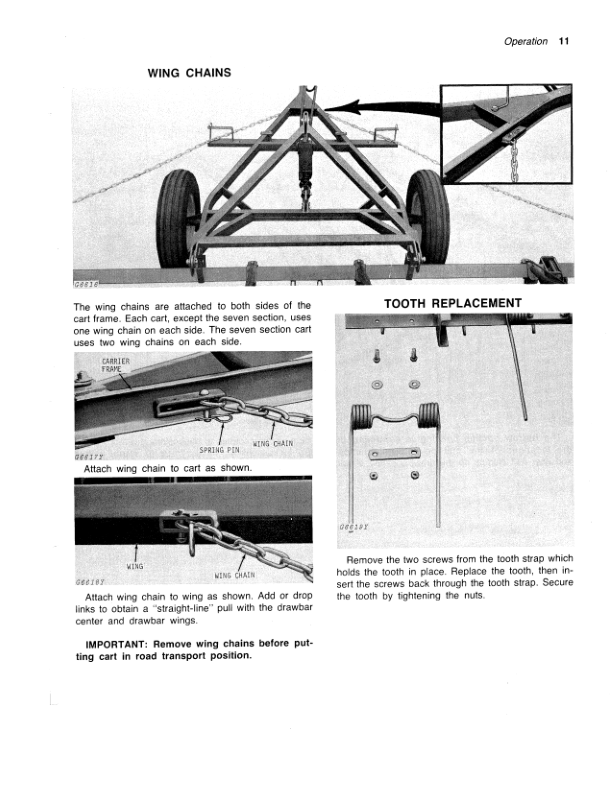 John Deere 1800 Wheel Drawbar Cart & Harrow Sections Operator’s Manual (OMGA10463) Workshop Guide