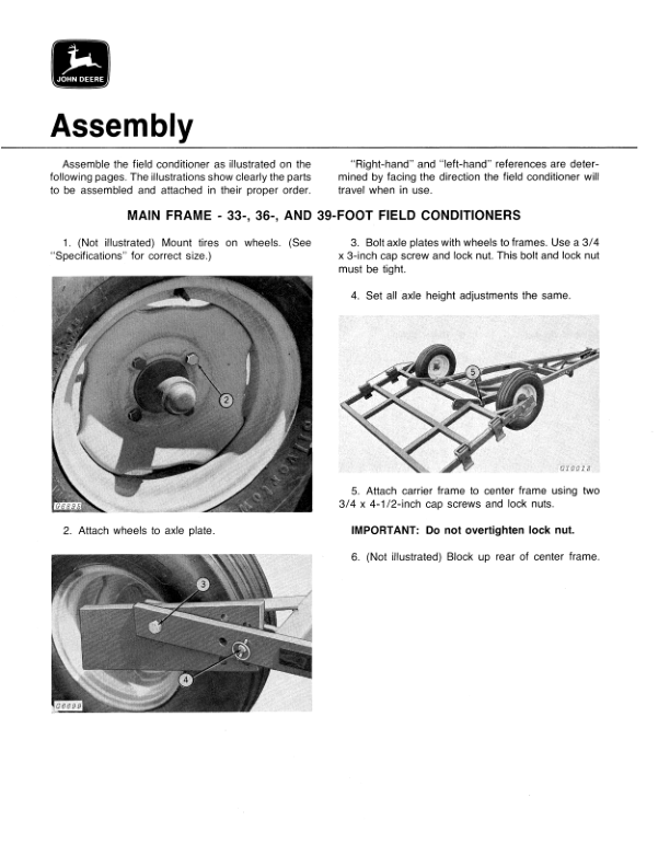 John Deere 1855 Field Conditioner Operator’s Manual (OMGA11115) Workshop Guide