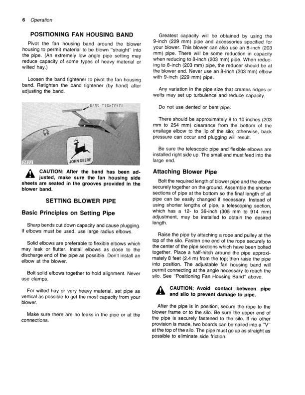 John Deere 6000 Forage Blower Operator’s Manual (OMGA11136) Workshop Guide