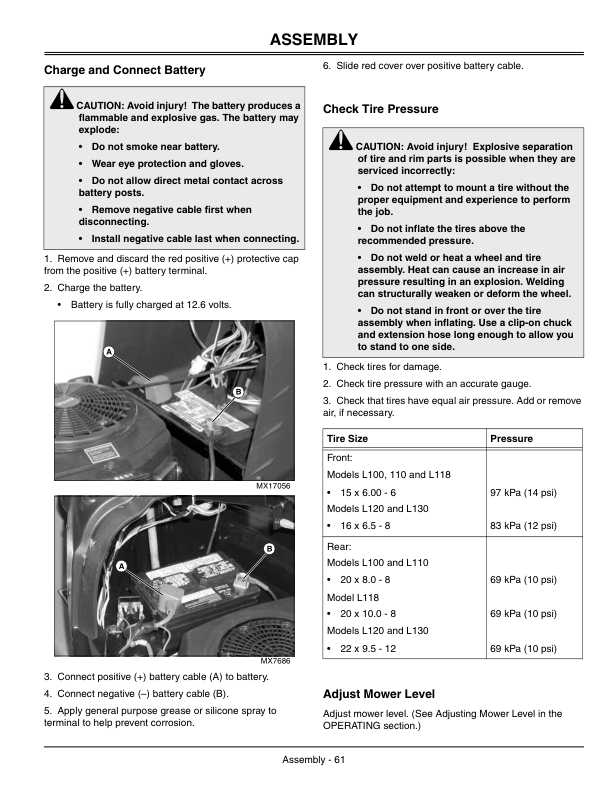 John Deere L100, L110, L118, L120, & L130 Lawn Tractors North America (010001-) Operator’s Manual (OMGX21647) Workshop Guide