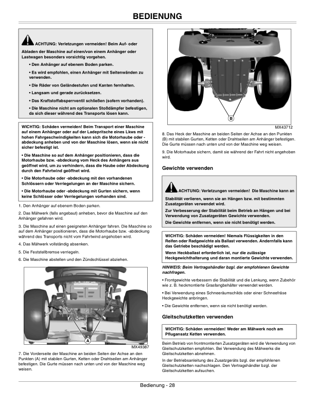 John Deere Tractor X125, X145, X165 (EX) Operator’s Manual (OMGX24638) Workshop Guide