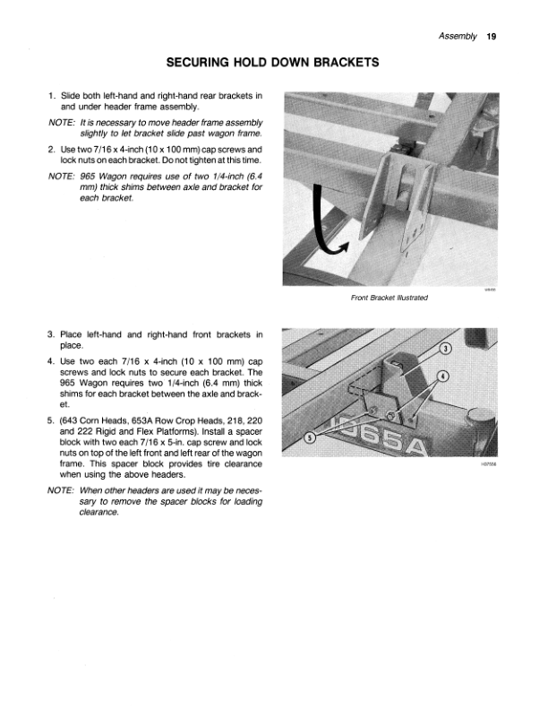 John Deere 25 Combine Header Transport Frame Operator’s Manual (OMH114188) Workshop Guide