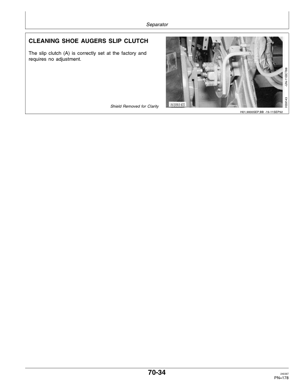John Deere 9400, 9500, 9600 Combines Operator’s Manual (OMH161694) Workshop Guide