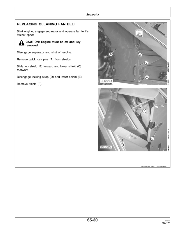 John Deere 9410, 9510, 9610 Combines Operator’s Manual (OMH167086) Workshop Guide