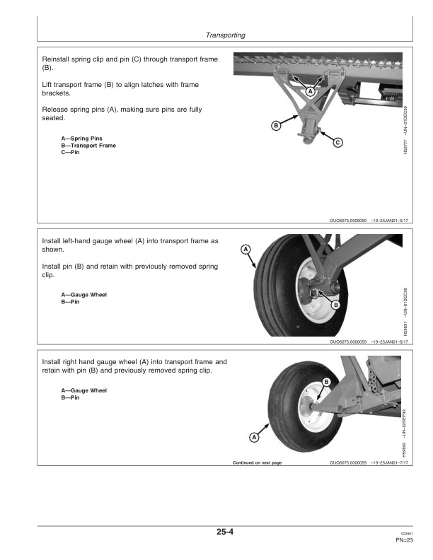 John Deere 925D, 930D, & 936D Draper Platforms North America (695100-696150) Operator’s Manual (OMH201805) Workshop Guide