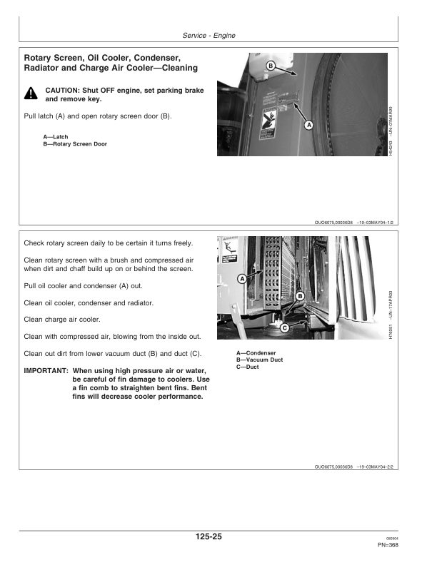 John Deere 9660 CTS Combine (710401-) Operator’s Manual (OMH215817) Workshop Guide