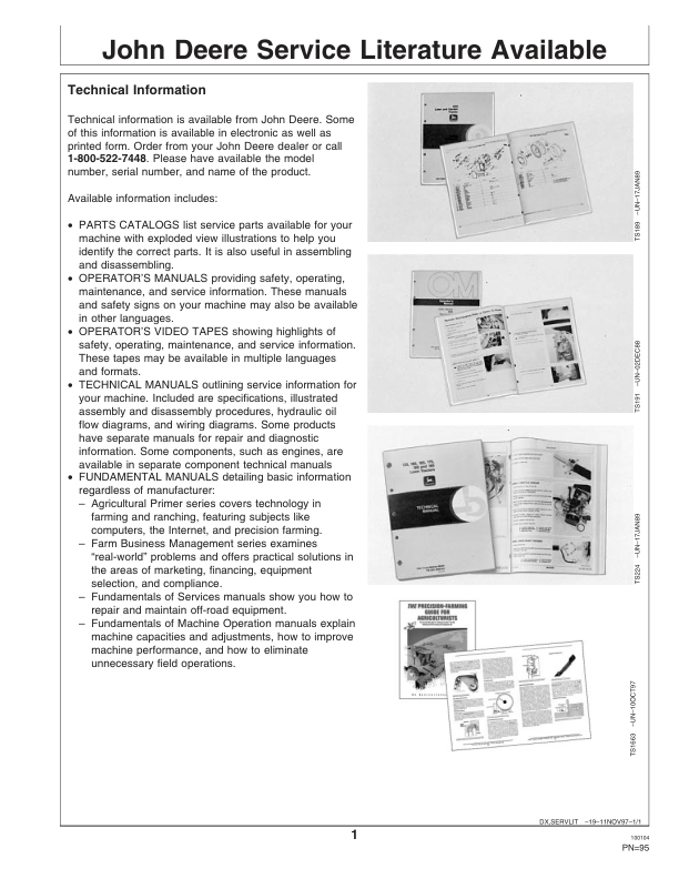 John Deere Greenstar Combine Harvest Monitor System Operator’s Manual (OMH216127) Workshop Guide