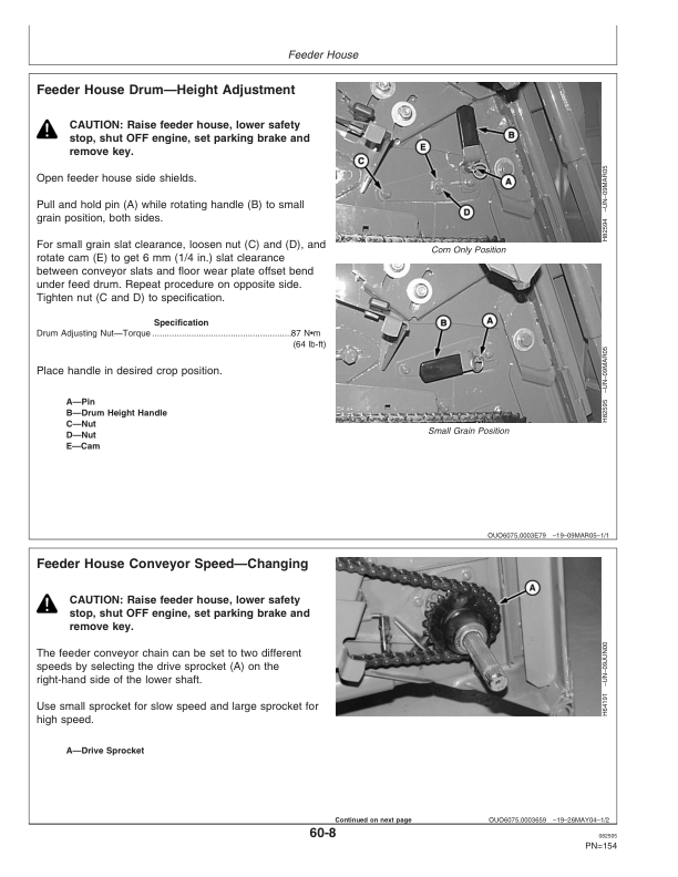 John Deere 9560 (715101-), 9660 (715201-) Combines Operator’s Manual (OMH219418) Workshop Guide