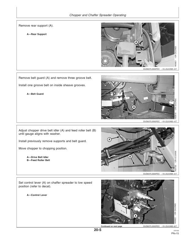 John Deere OM Section: Premium Chopper & Chaff Spreader Operator’s Manual (OMH221257) Workshop Guide