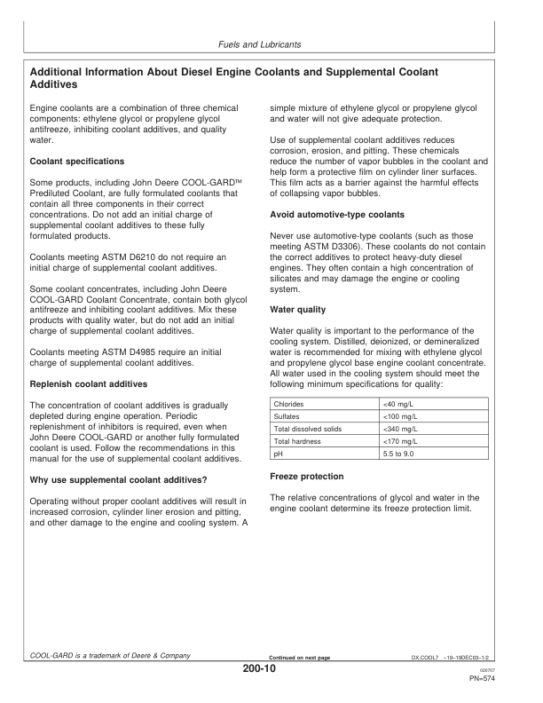 John Deere 9860 STS Combine (720501-) Operator’s Manual (OMH226965) Workshop Guide