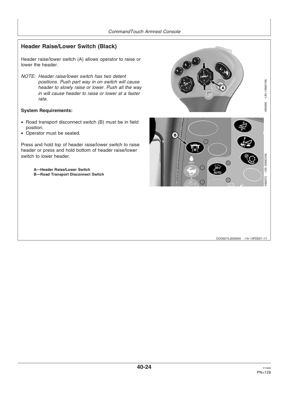 John Deere 9570 STS Self-Propelled Combine (725101-) Operator’s Manual (OMH229934) Workshop Guide