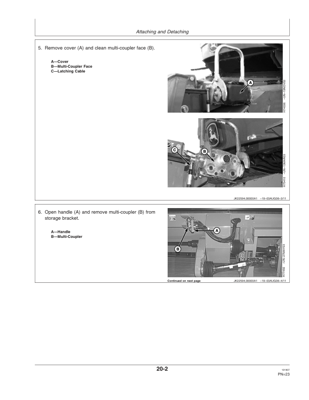 John Deere 925D, 930D, & 936D Draper Platforms North America (725101-755000) Operator’s Manual (OMH232852) Workshop Guide