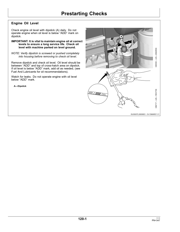 John Deere 9570 STS Combine (730101-) Operator’s Manual (OMH235511) Workshop Guide