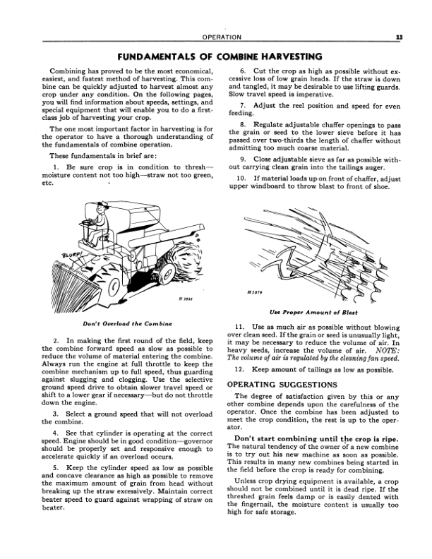 John Deere 40 Hi Lo Combines Operator’s Manual (OMH90734) Workshop Guide