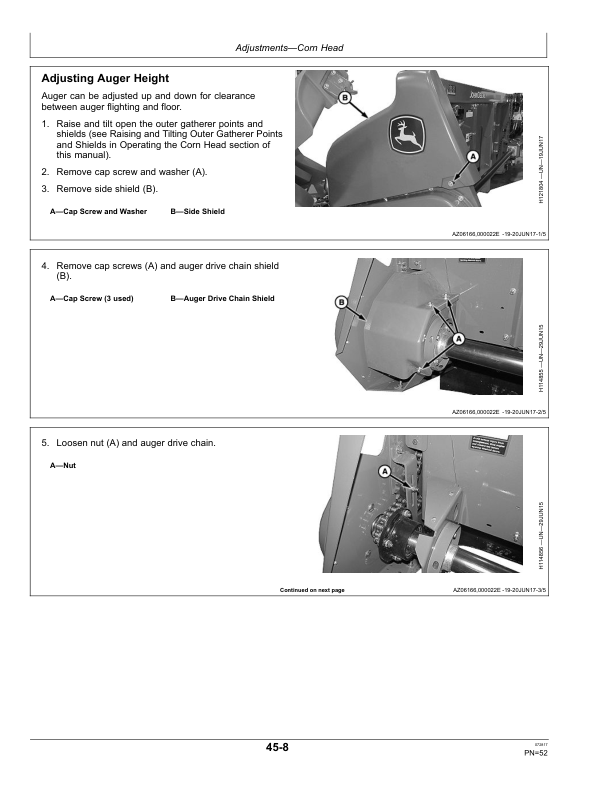 John Deere 700C Series Corn Heads Operator’s Manual (OMHXE119106) Workshop Guide