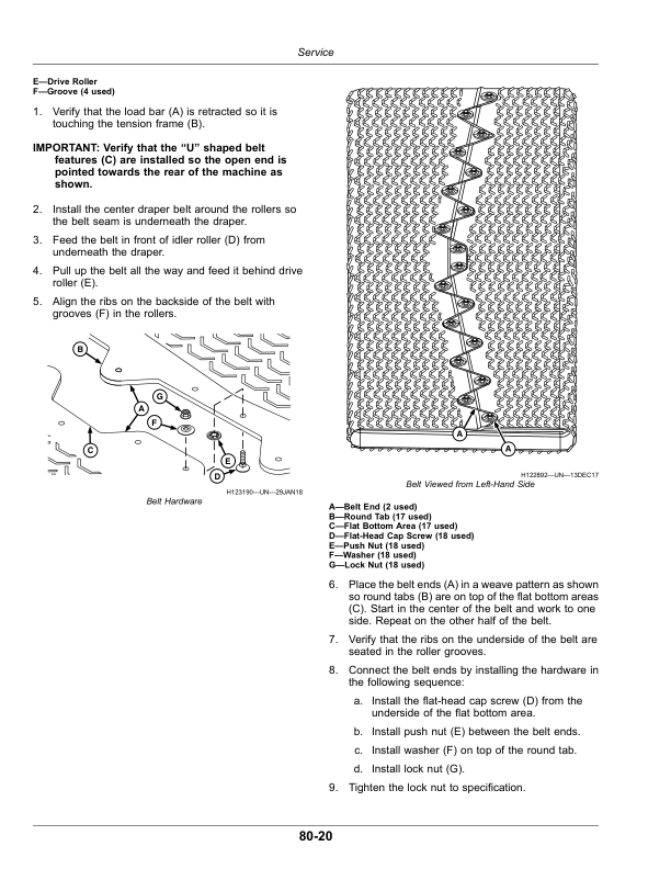 John Deere RD30F, RD35F, RD40F, RD45F Flexible Drapers (815001-) Operator’s Manual (OMHXE161230) Workshop Guide